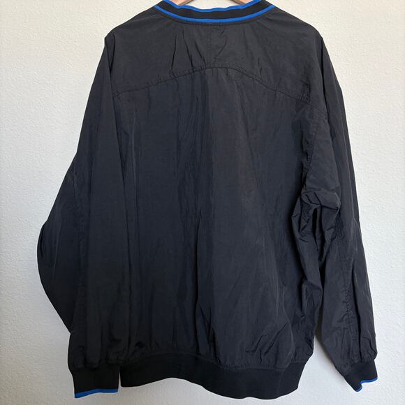 Vintage Nike V Neck Windbreaker Jacket Black Blue Trim XL 90s Y2K Streetwear - Picture 3 of 10